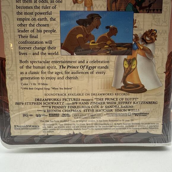 The Prince of Egypt (VHS, 1999 Clamshell) W/ Bean Bag Camel Toy Brand New Sealed - Picture 9 of 12